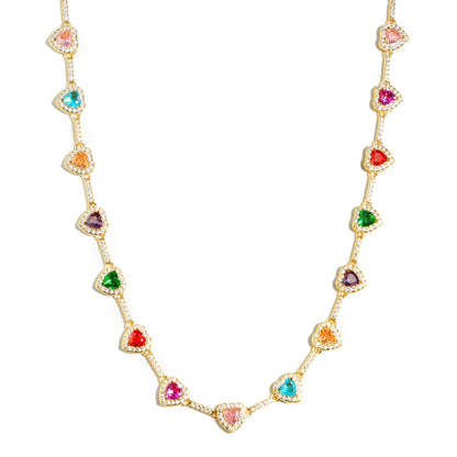 Luxury Heart Zircon Necklace & Bracelet Set – Elegant Fashion Jewelry for Women