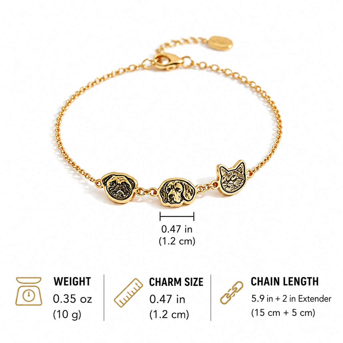 Personalized Pet Portrait Bracelet – Custom Cat or Dog Memorial Jewelry, Stainless Steel Keepsake Gift