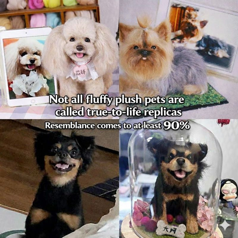 Custom Felt Pet Memorial Sculpture – Realistic Handmade Wool Figurine