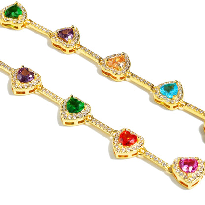 Luxury Heart Zircon Necklace & Bracelet Set – Elegant Fashion Jewelry for Women