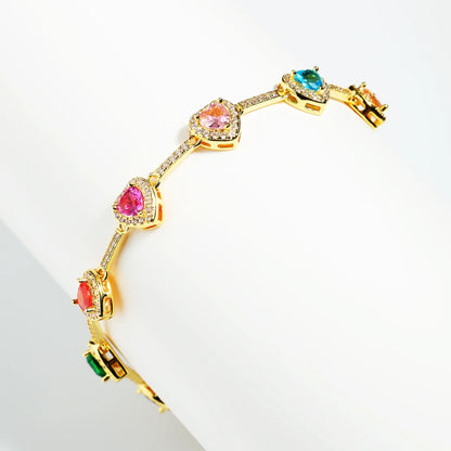 Luxury Heart Zircon Necklace & Bracelet Set – Elegant Fashion Jewelry for Women