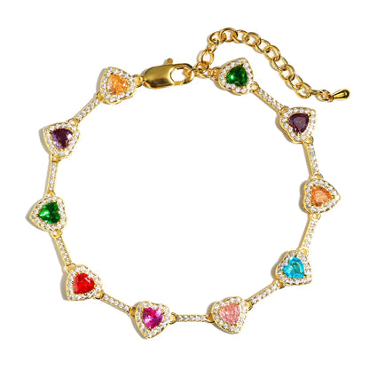 Luxury Heart Zircon Necklace & Bracelet Set – Elegant Fashion Jewelry for Women