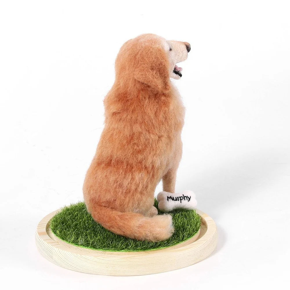 Custom Felt Pet Memorial Sculpture – Realistic Handmade Wool Figurine