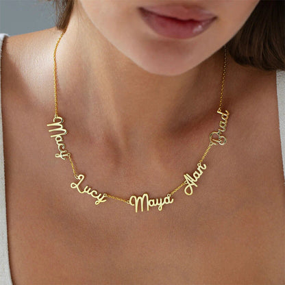 Multi-Name Custom Necklace Personalized Letter Necklace Anniversary Gift for Her（Add up to 6 names）