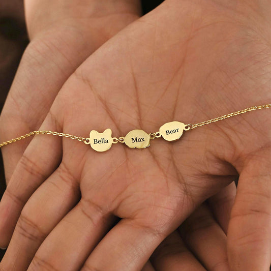 Personalized Pet Portrait Bracelet – Custom Cat or Dog Memorial Jewelry, Stainless Steel Keepsake Gift