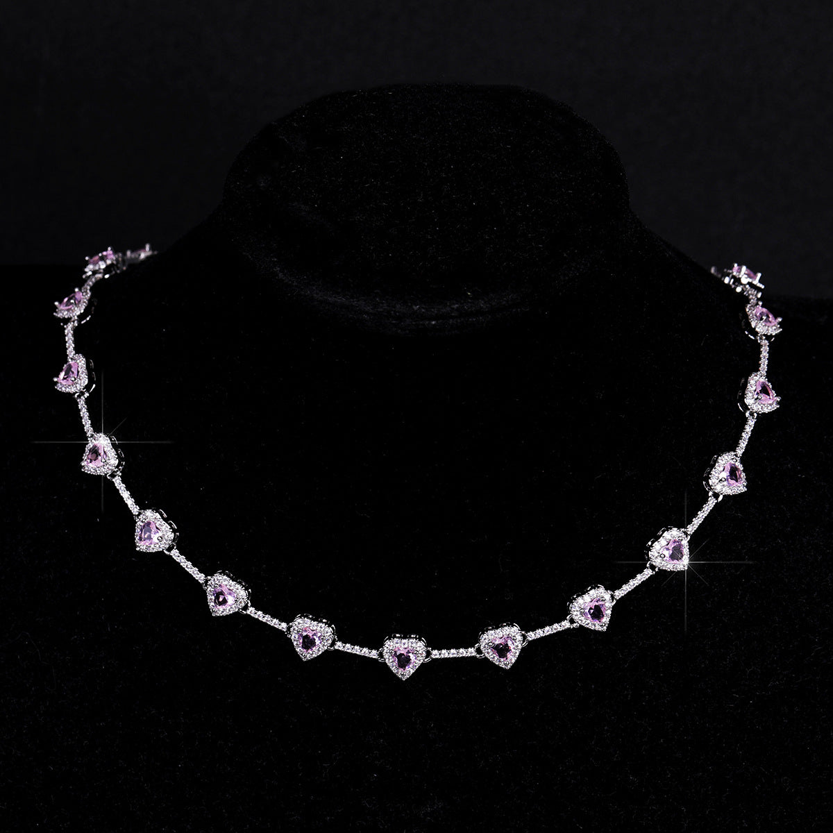 Luxury Heart Zircon Necklace & Bracelet Set – Elegant Fashion Jewelry for Women
