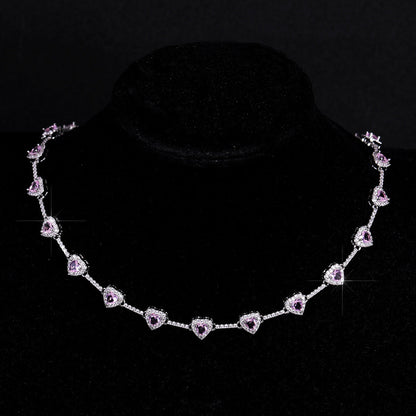 Luxury Heart Zircon Necklace & Bracelet Set – Elegant Fashion Jewelry for Women
