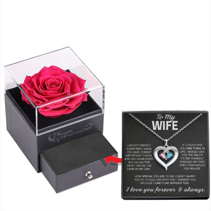 For My Wife – Custom Heart-Shaped Necklace with 12 Birthstones