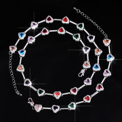 Luxury Heart Zircon Necklace & Bracelet Set – Elegant Fashion Jewelry for Women