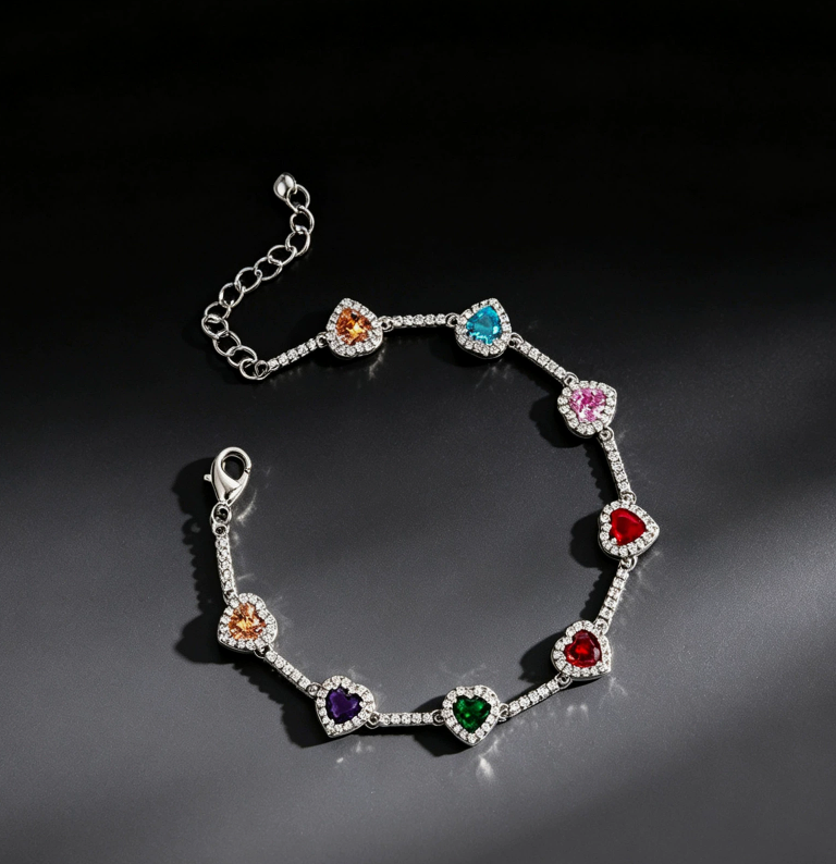 Luxury Heart Zircon Necklace & Bracelet Set – Elegant Fashion Jewelry for Women