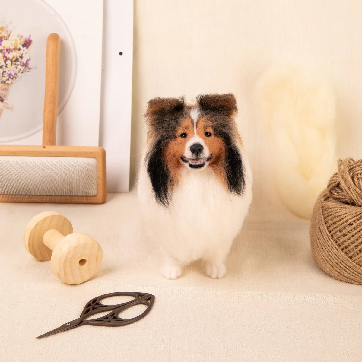 Custom Felt Pet Memorial Sculpture – Realistic Handmade Wool Figurine