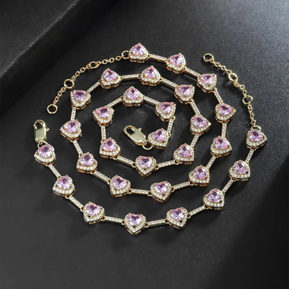 Luxury Heart Zircon Necklace & Bracelet Set – Elegant Fashion Jewelry for Women