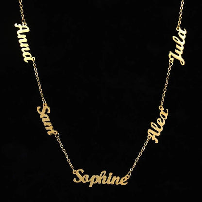 Multi-Name Custom Necklace Personalized Letter Necklace Anniversary Gift for Her（Add up to 6 names）