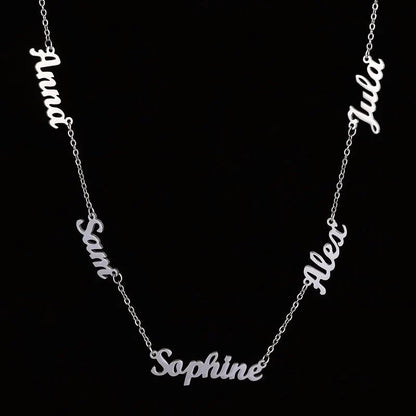 Multi-Name Custom Necklace Personalized Letter Necklace Anniversary Gift for Her（Add up to 6 names）