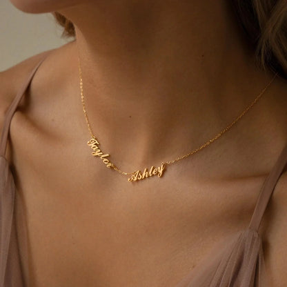 Multi-Name Custom Necklace Personalized Letter Necklace Anniversary Gift for Her（Add up to 6 names）