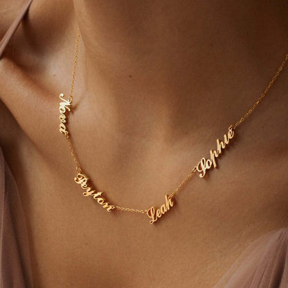 Multi-Name Custom Necklace Personalized Letter Necklace Anniversary Gift for Her（Add up to 6 names）
